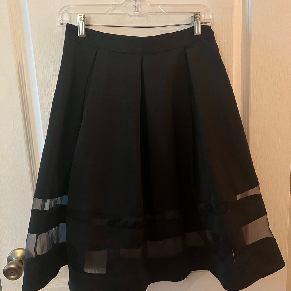Elegant Black Skirt with Sheer Panels